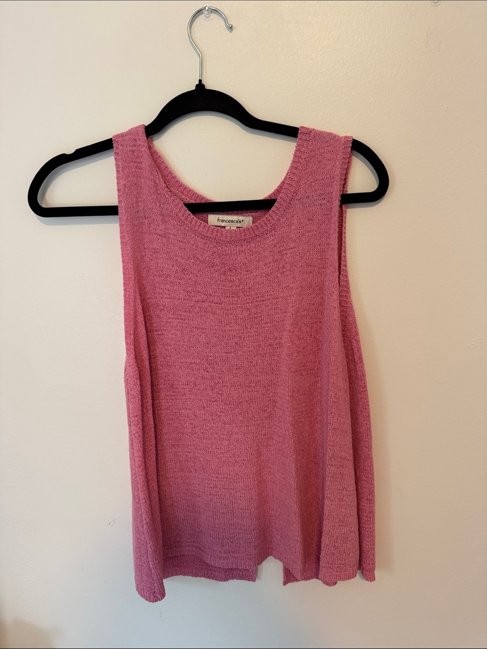 Francesca's Collections Rose Pink Knit Scoop Neck Tank